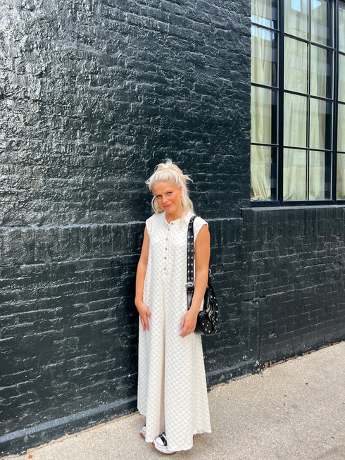 The Bowie Checkered Jumpsuit // Ivory *RESTOCKED*